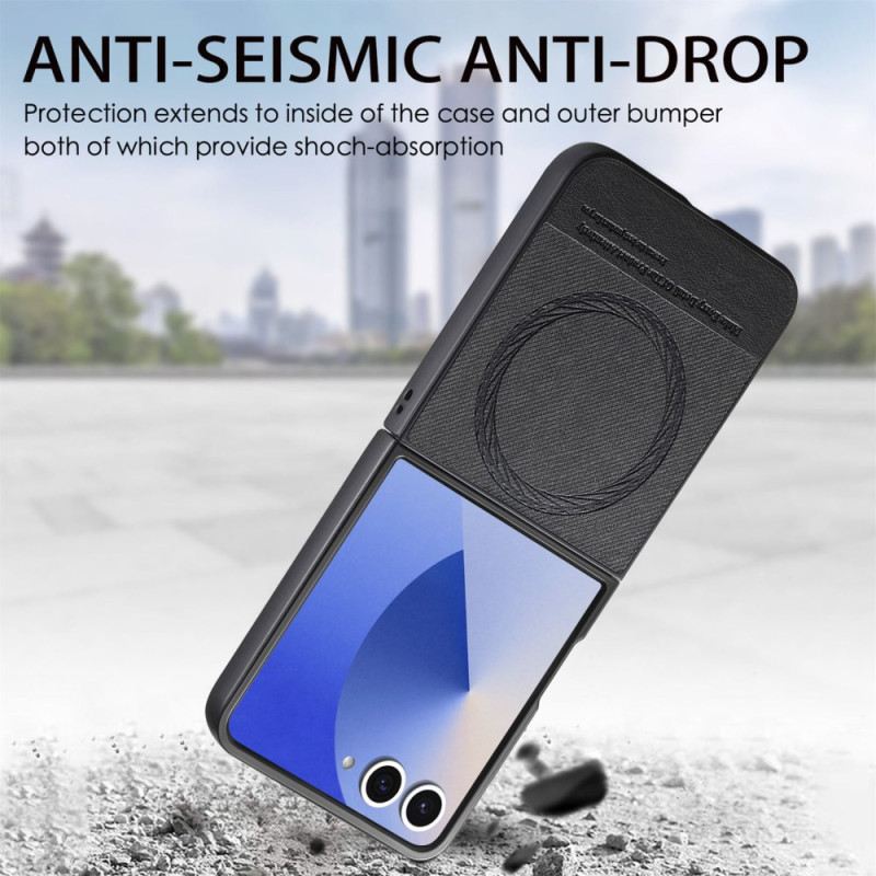 Telefontok Samsung Galaxy Z Flip 7 Magsafe-kompatibilis Farmer Textúrájú Bőr