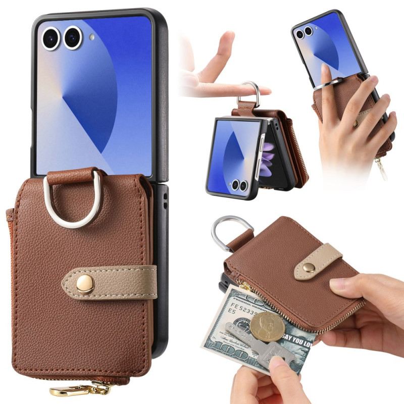 Tok Samsung Galaxy Z Flip 7 Aprópénz Pénztárca És Gyűrűtartó