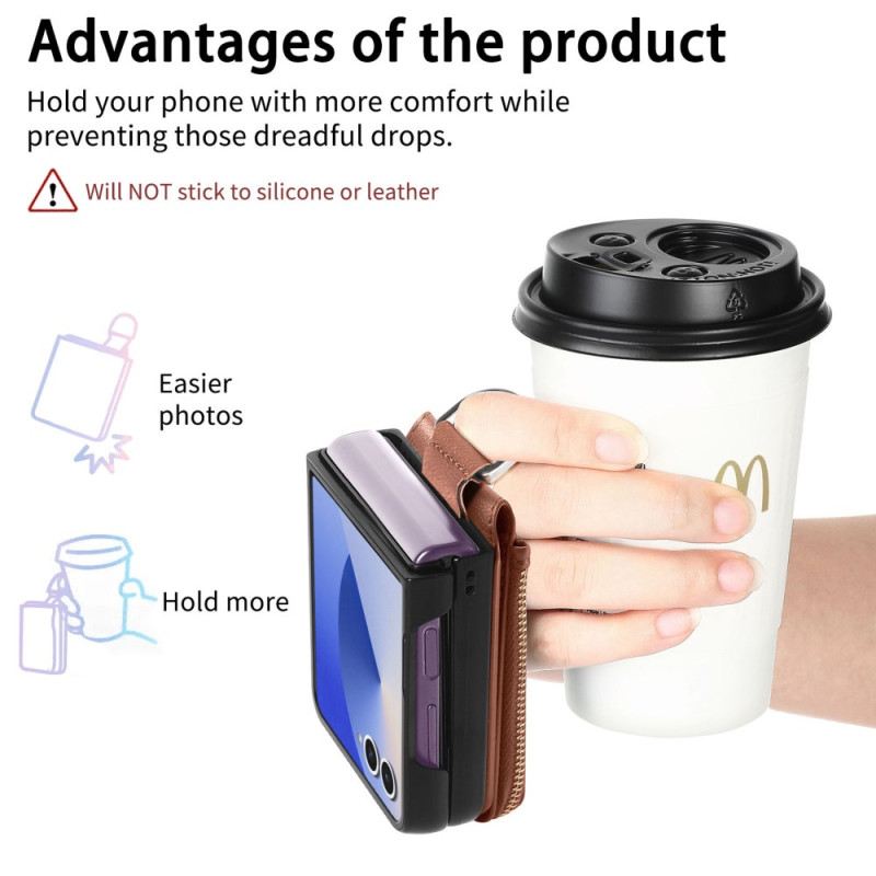 Tok Samsung Galaxy Z Flip 7 Aprópénz Pénztárca És Gyűrűtartó