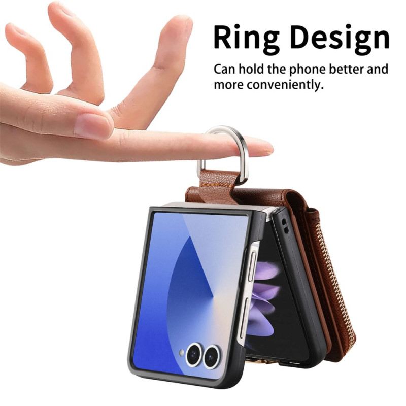 Tok Samsung Galaxy Z Flip 7 Aprópénz Pénztárca És Gyűrűtartó