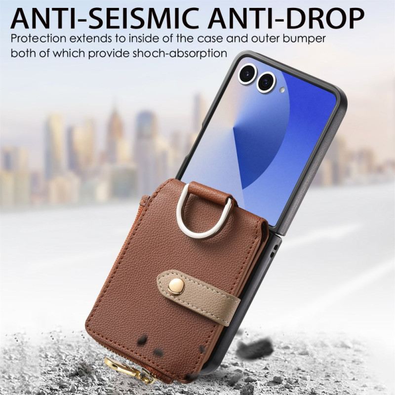 Tok Samsung Galaxy Z Flip 7 Aprópénz Pénztárca És Gyűrűtartó