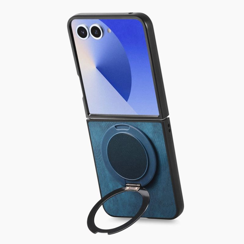 Tok Samsung Galaxy Z Flip 7 Bőrhatású -ban Forgó Állvánnyal