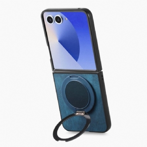 Tok Samsung Galaxy Z Flip 7 Bőrhatású -ban Forgó Állvánnyal