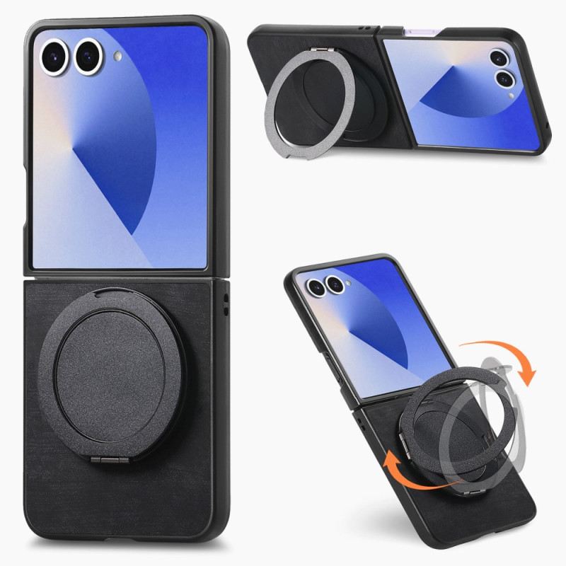 Tok Samsung Galaxy Z Flip 7 Bőrhatású -ban Forgó Állvánnyal