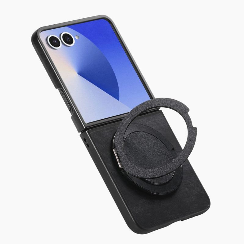 Tok Samsung Galaxy Z Flip 7 Bőrhatású -ban Forgó Állvánnyal