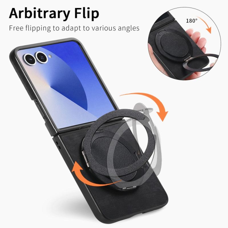 Tok Samsung Galaxy Z Flip 7 Bőrhatású -ban Forgó Állvánnyal