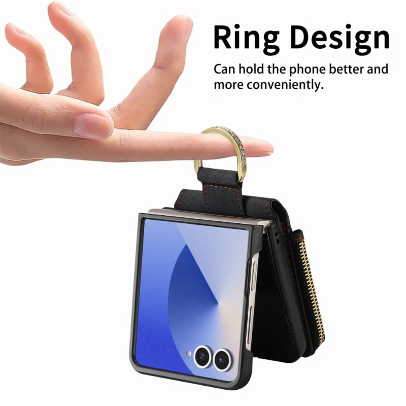 Tok Samsung Galaxy Z Flip 7 Cipzáras Zseb És Kártyatartó