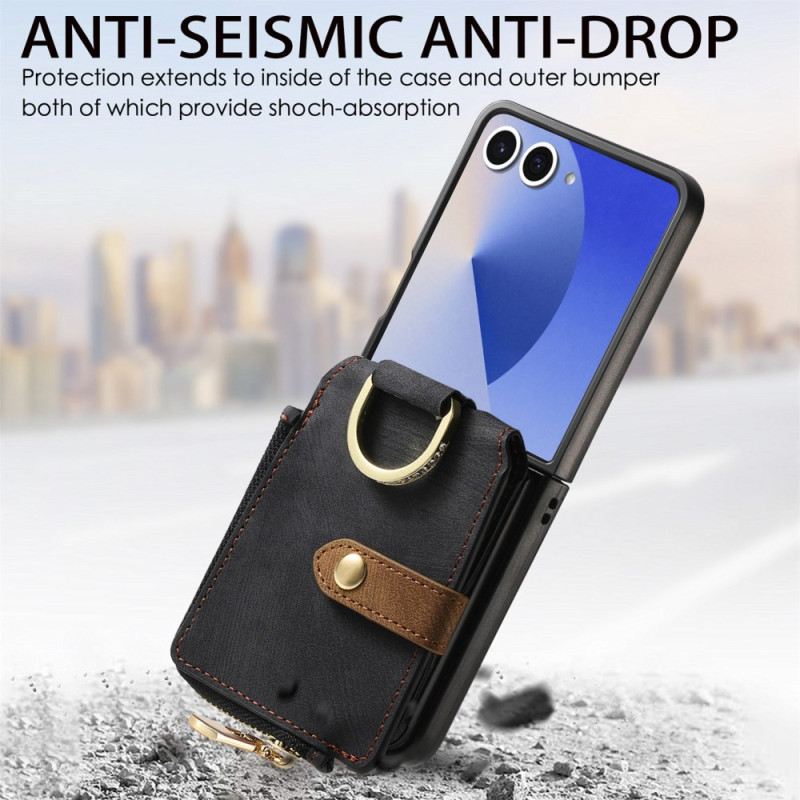 Tok Samsung Galaxy Z Flip 7 Cipzáras Zseb És Kártyatartó