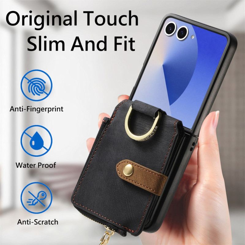 Tok Samsung Galaxy Z Flip 7 Cipzáras Zseb És Kártyatartó