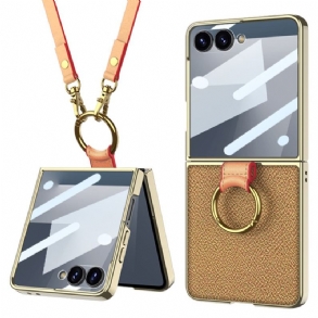 Tok Samsung Galaxy Z Flip 7 Gyűrűtartó És Levehető Vállpánt