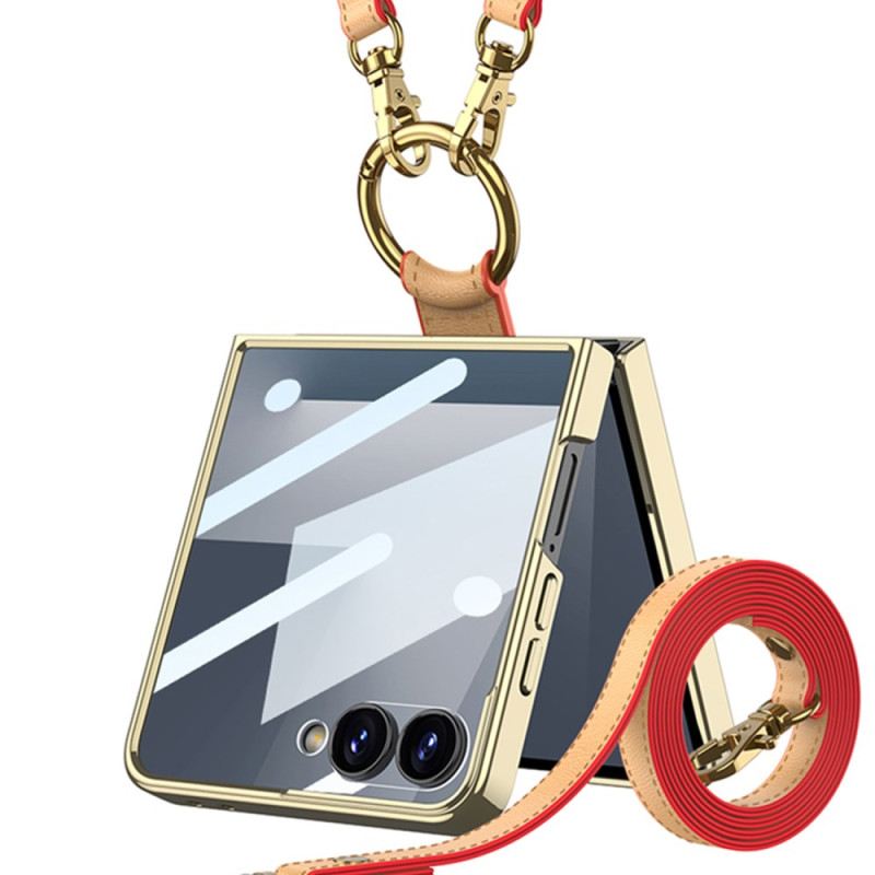 Tok Samsung Galaxy Z Flip 7 Gyűrűtartó És Levehető Vállpánt