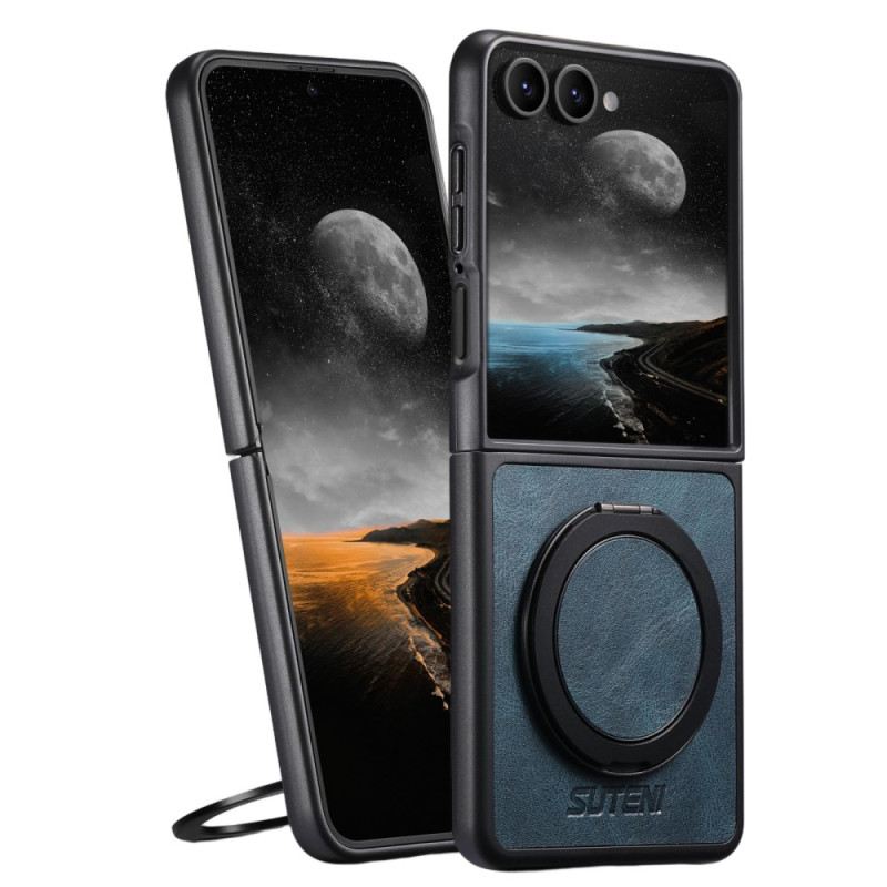 Tok Samsung Galaxy Z Flip 7 Magsafe Kompatibilis Bőrhatású Suteni Gyűrűtartó