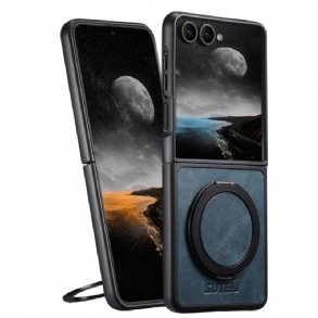 Tok Samsung Galaxy Z Flip 7 Magsafe Kompatibilis Bőrhatású Suteni Gyűrűtartó