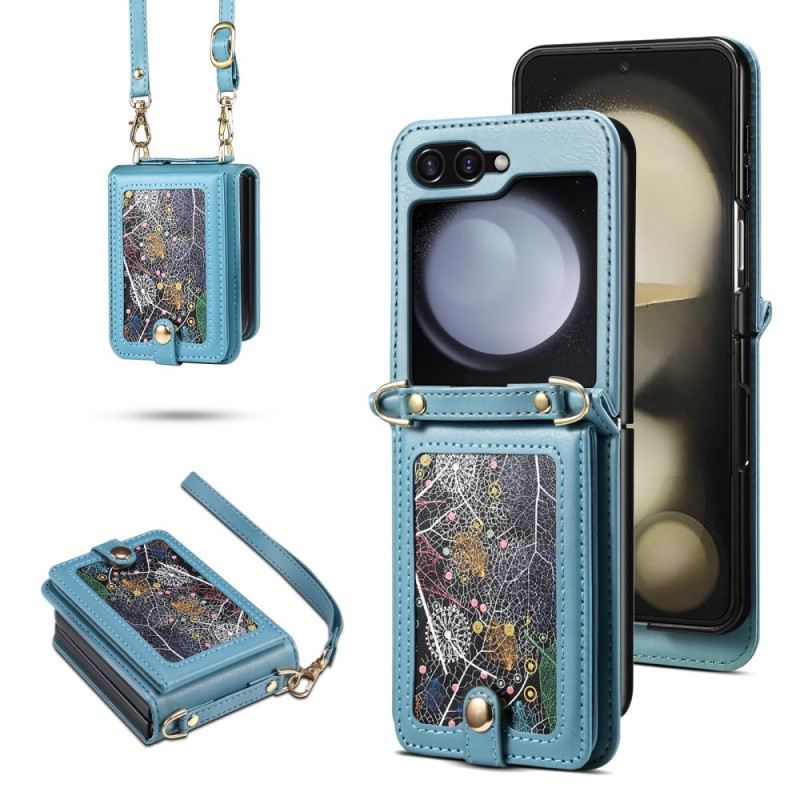 Tok Samsung Galaxy Z Flip 7 Márvány Kártyatartó És Vállpánt