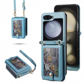 Tok Samsung Galaxy Z Flip 7 Márvány Kártyatartó És Vállpánt