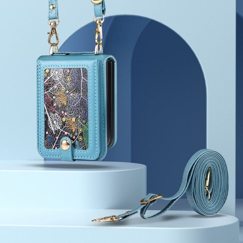 Tok Samsung Galaxy Z Flip 7 Márvány Kártyatartó És Vállpánt