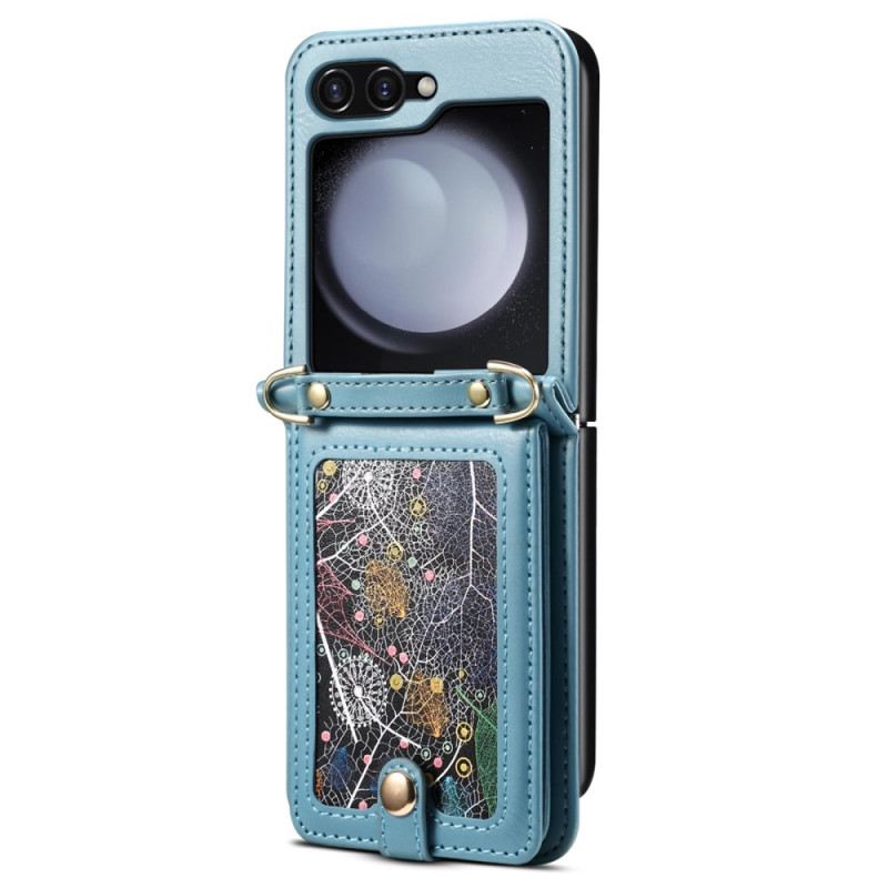 Tok Samsung Galaxy Z Flip 7 Márvány Kártyatartó És Vállpánt