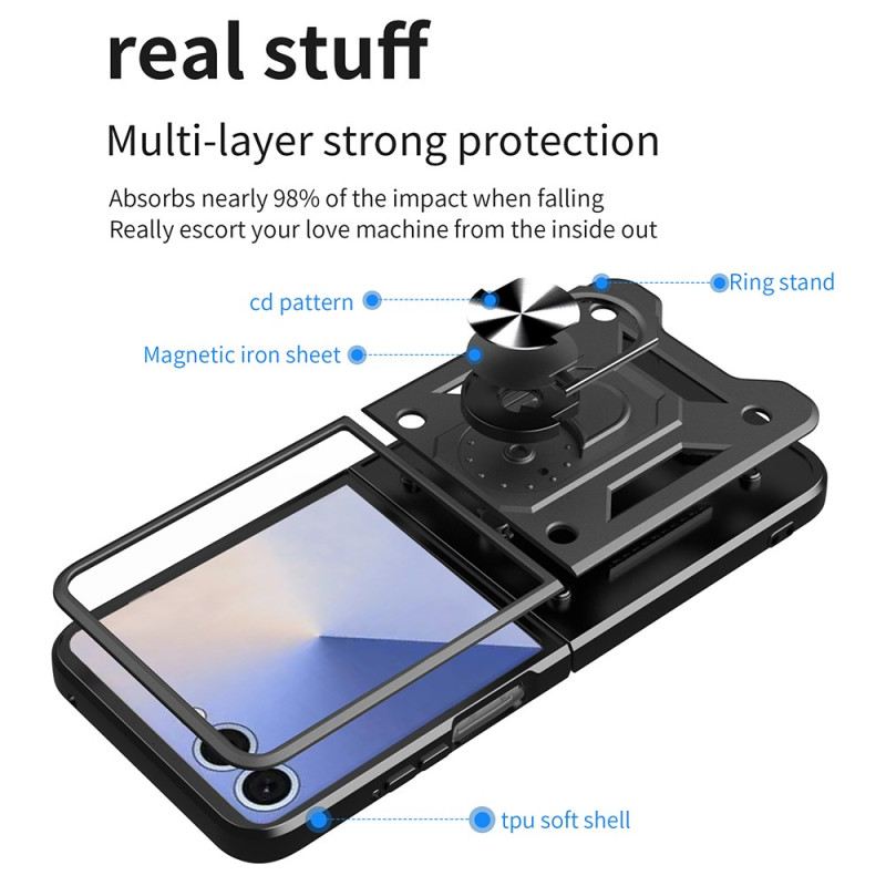 Tok Samsung Galaxy Z Flip 7 Masszív Gyűrűs Tartóval