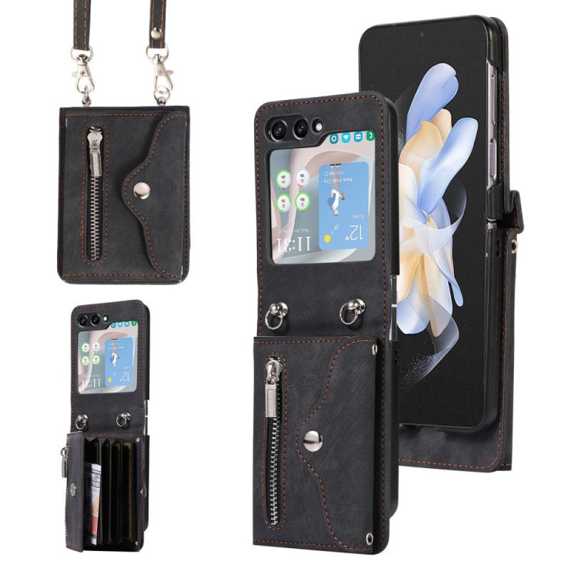 Tok Samsung Galaxy Z Flip 7 Pénztárca Nyakpánttal És Vállpánttal