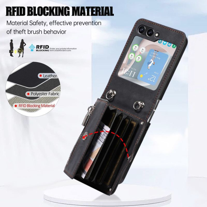 Tok Samsung Galaxy Z Flip 7 Pénztárca Nyakpánttal És Vállpánttal