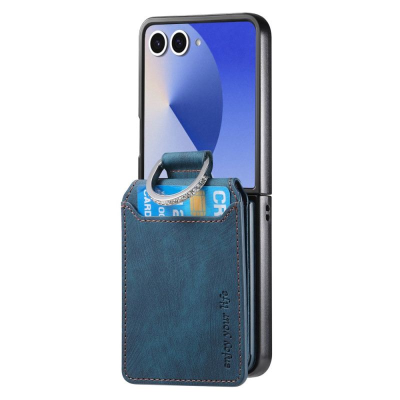 Tok Samsung Galaxy Z Flip 7 Vintage Hatású Kártyatartó És Tartó