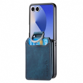 Tok Samsung Galaxy Z Flip 7 Vintage Hatású Kártyatartó És Tartó