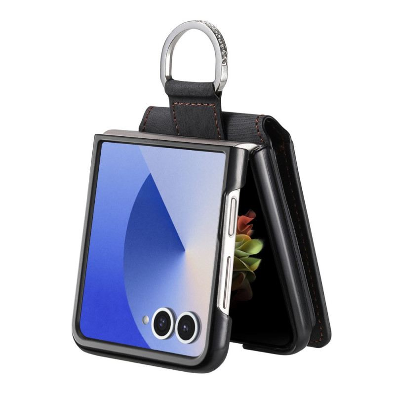 Tok Samsung Galaxy Z Flip 7 Vintage Hatású Kártyatartó És Tartó