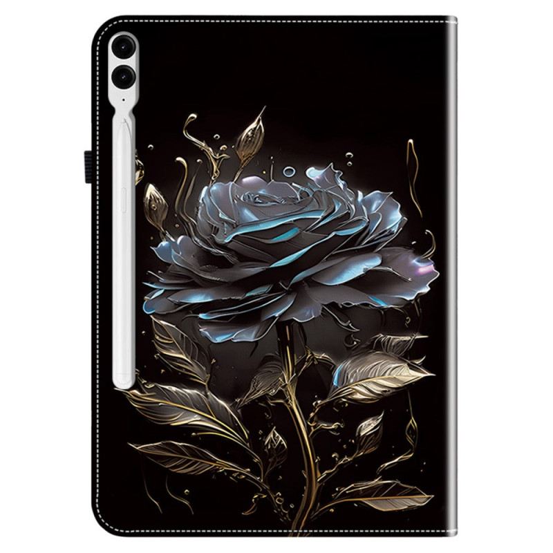 Bőrtok Samsung Galaxy Tab S10 Plus Fekete Rózsa