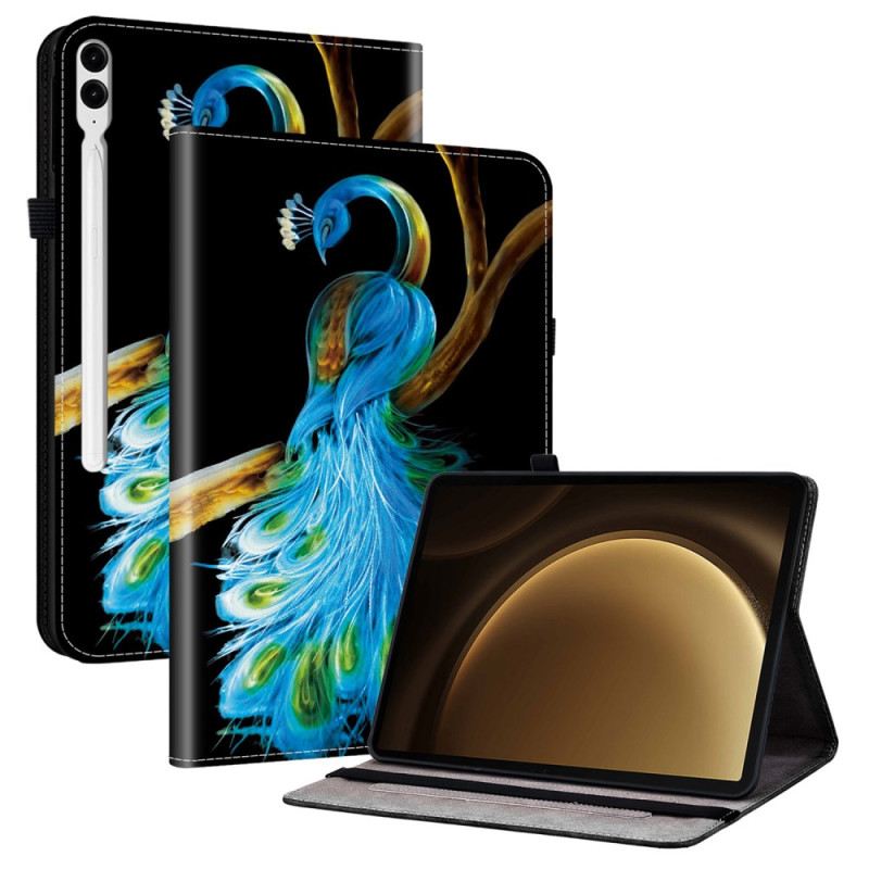 Bőrtok Samsung Galaxy Tab S10 Plus Páva Minta