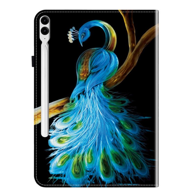 Bőrtok Samsung Galaxy Tab S10 Plus Páva Minta