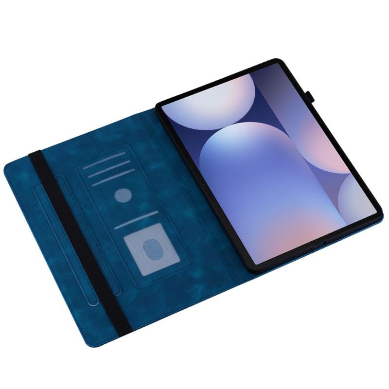 Bőrtok Samsung Galaxy Tab S10 Plus Velúr Hatású Szívek