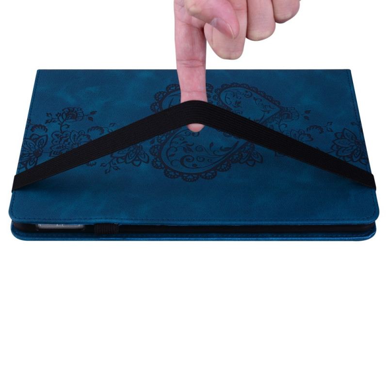 Bőrtok Samsung Galaxy Tab S10 Plus Velúr Hatású Szívek