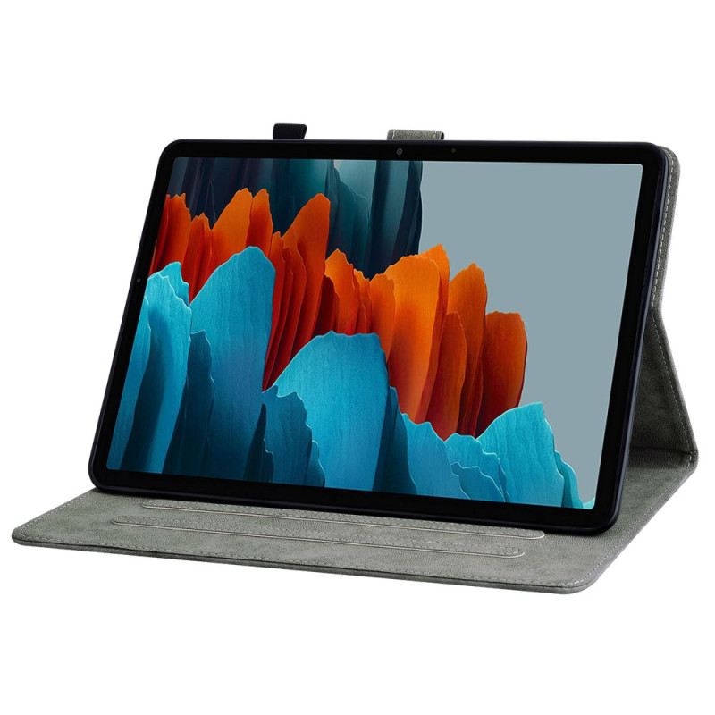 Fliptok Samsung Galaxy Tab S10 Plus Velúr Hatású Kis Tigris