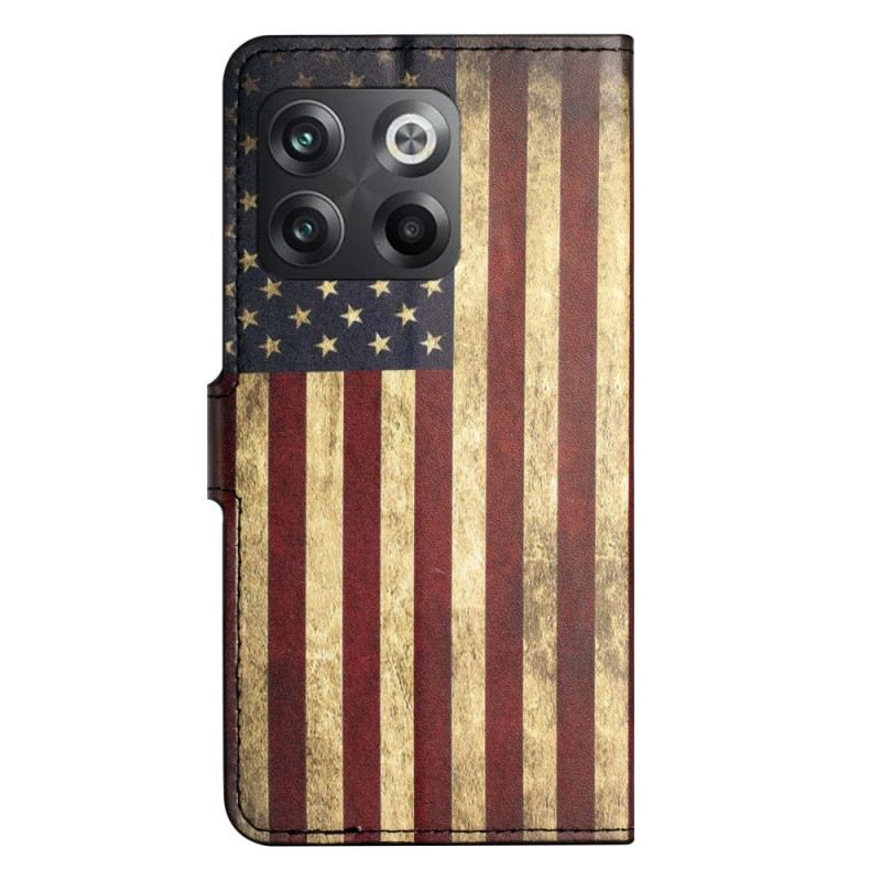 Kinyitható Tokok OnePlus 10T 5G Vintage Amerikai Zászló