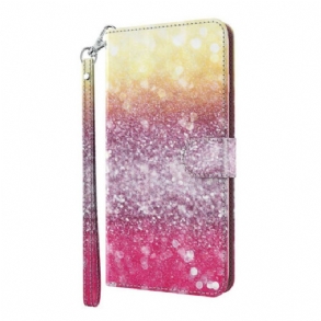 Fliptok / Bőrtok Huawei P Smart 2021 Magenta Glitter Gradiens