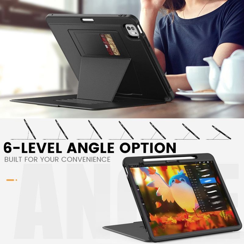 Bőrtok iPad Pro 13 (2025) Kártyatartó És Mágneses Tartó