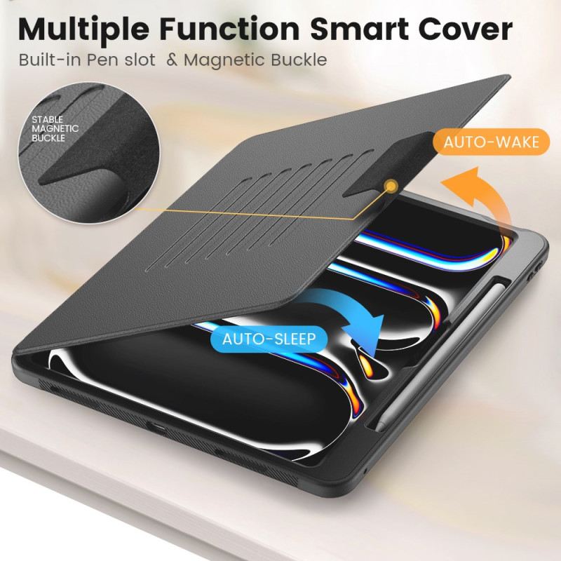 Bőrtok iPad Pro 13 (2025) Kártyatartó És Mágneses Tartó