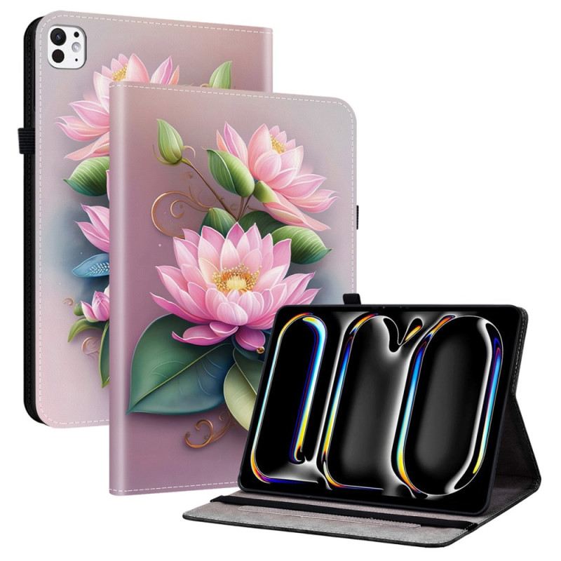 Bőrtok iPad Pro 13 (2025) Lótusz Minta