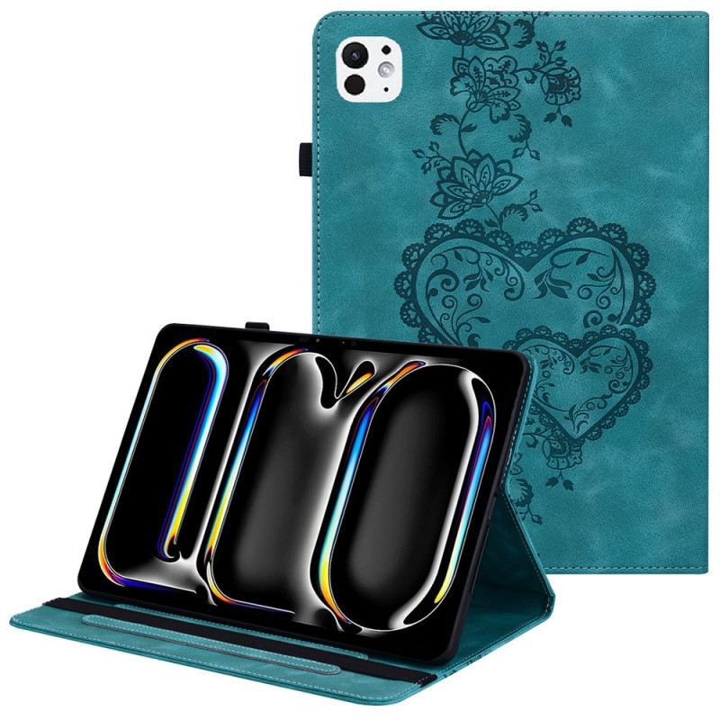 Bőrtok iPad Pro 13 (2025) Szív Alakú Velúr Hatású