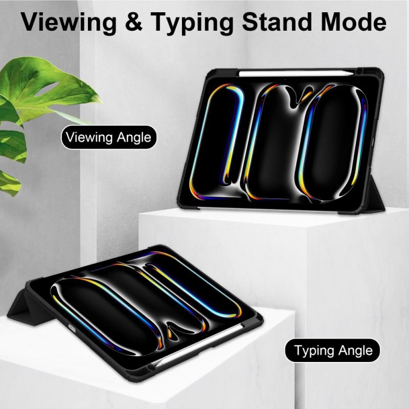 iPad Pro 13 (2025) Műbőr Átlátszó Tok