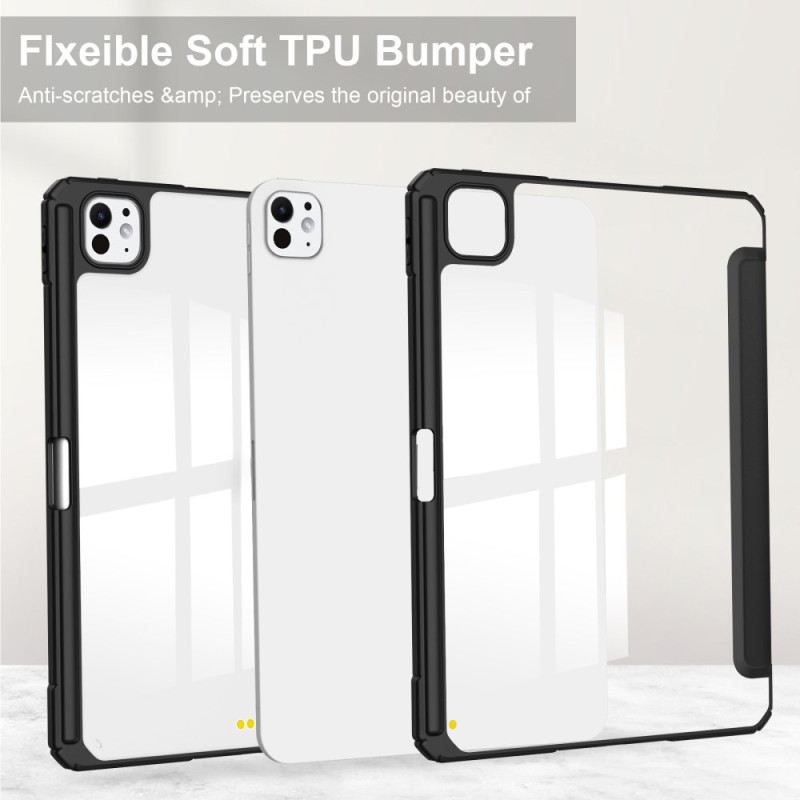 iPad Pro 13 (2025) Műbőr Átlátszó Tok