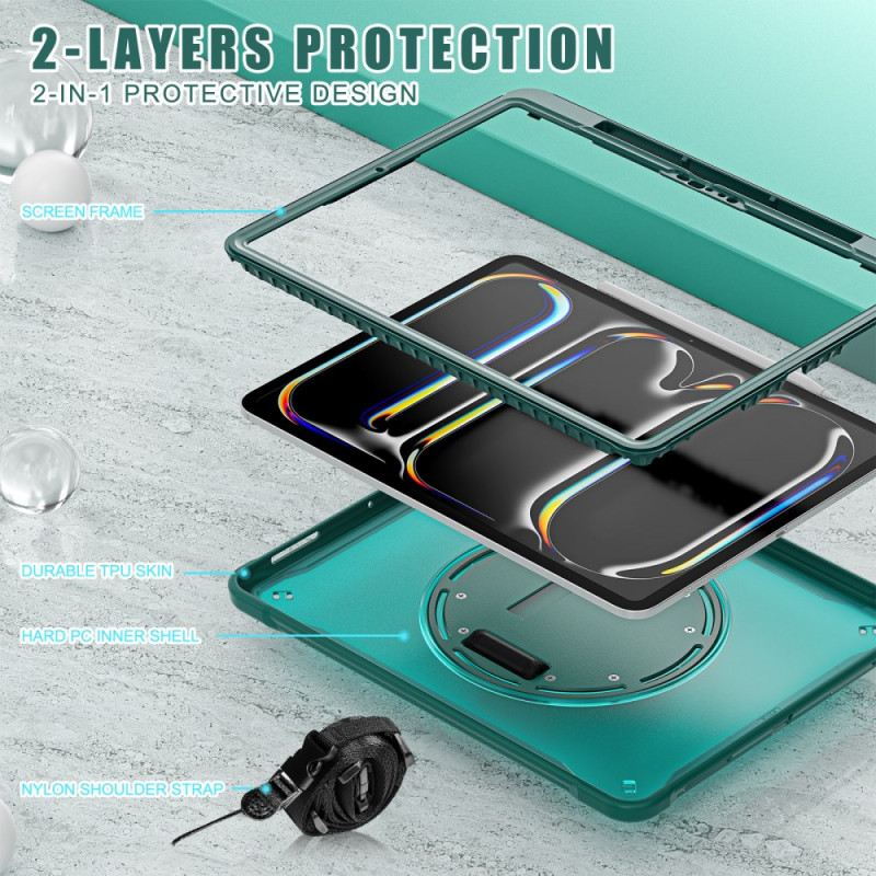 Mobiltelefon Tokok iPad Pro 13 (2025) Kézpánt Állvány És Vállpánt