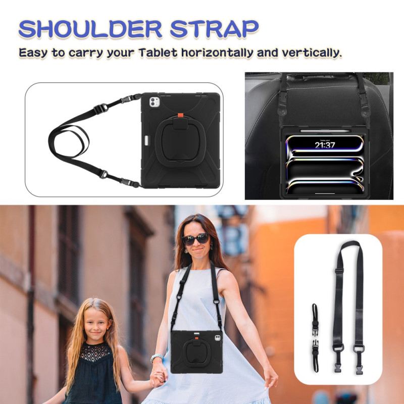 Tok iPad Pro 13 (2025) Gyűrűtartó És Állítható Vállpánt