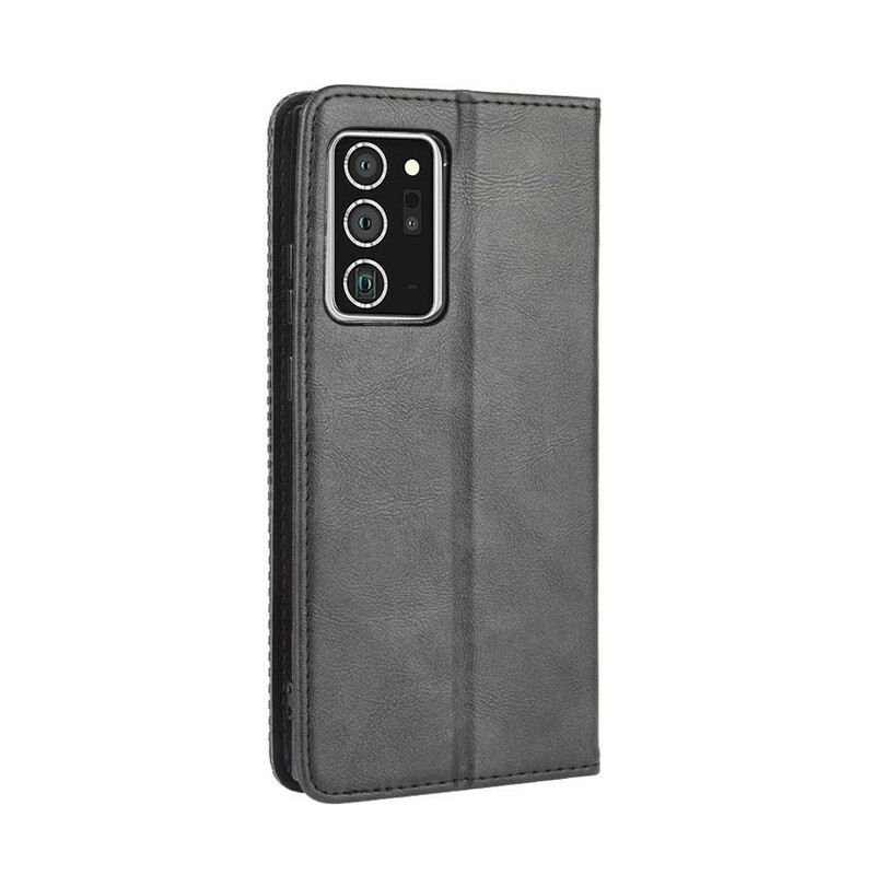 Fliptok Samsung Galaxy Note 20 Bőrtok Stilizált Vintage Bőrhatás