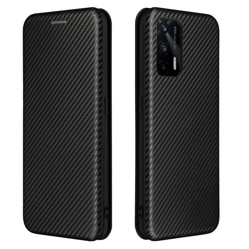 Fliptok Realme GT 5G Bőrtok Szilikon Szén