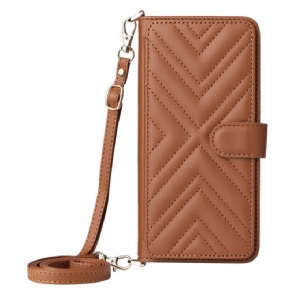 Bőrtok Oppo Reno 14 Pro 5g Steppelt Pánttal És Csuklópánttal