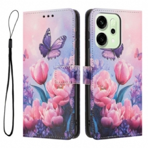 Bőrtok Oppo Reno 14 Pro 5g Virágos