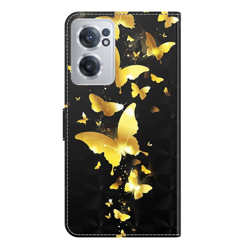 Fliptok / Bőrtok OnePlus Nord CE 2 5G Éjszakai Pillangók