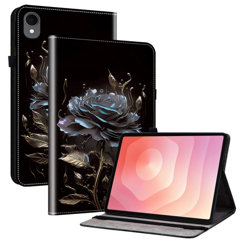 Bőrtok Samsung Galaxy Tab S11 Fekete Rózsa