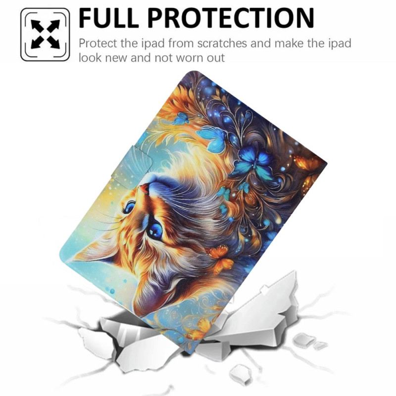 Bőrtok Samsung Galaxy Tab S11 Macskafestmény